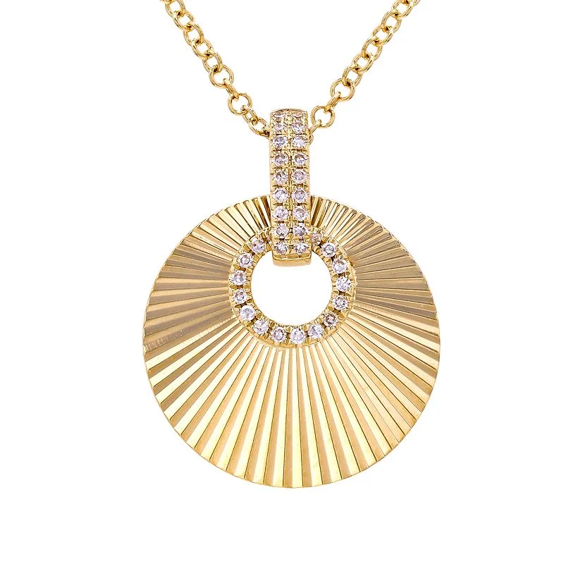 Ladies necklaces milestone picks-AURA FLUTED DISC NECKLACE