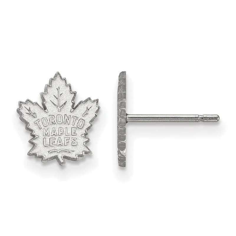 Ladies earrings silver tones-14k White Gold NHL Toronto Maple Leafs XS Post Earrings