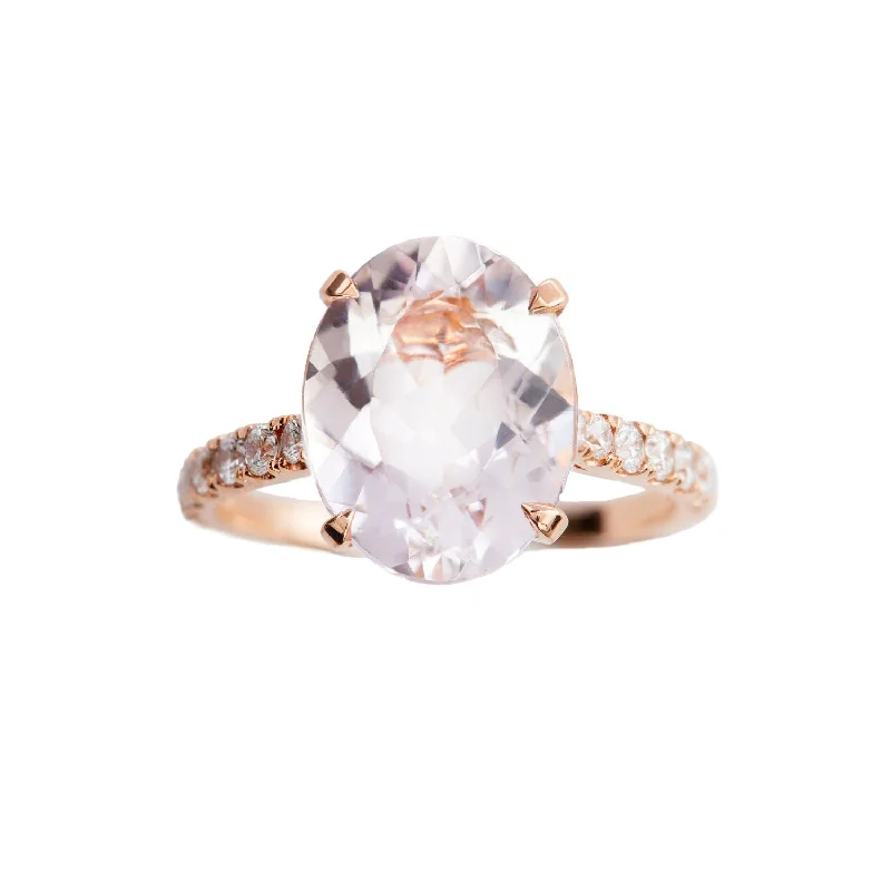 Ladies engagement rings marquise styles-Morganite Engagement Ring Gold, White