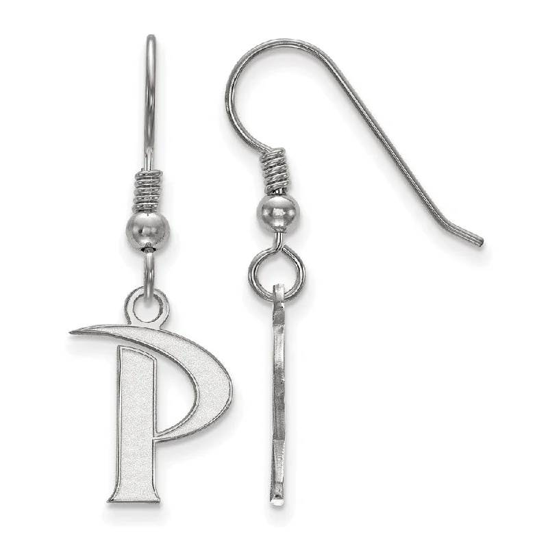 Ladies earrings ruby gems-Sterling Silver Pepperdine University Small Dangle Earrings