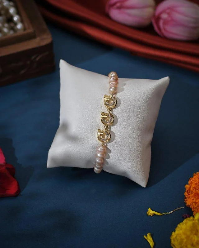 Ladies bracelets best brands-Indira Pink Pearl Bracelet