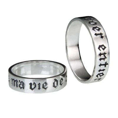 Ladies rings buying tips-"a ma vie de coer entier" French ~ You have my whole heart for my whole life) Ring