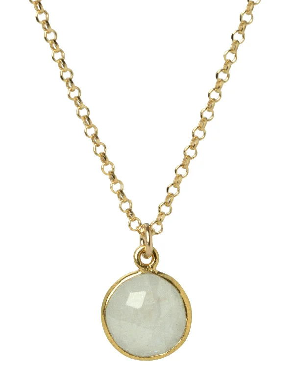 Ladies necklaces cost range-Moonstone Bezel Necklace