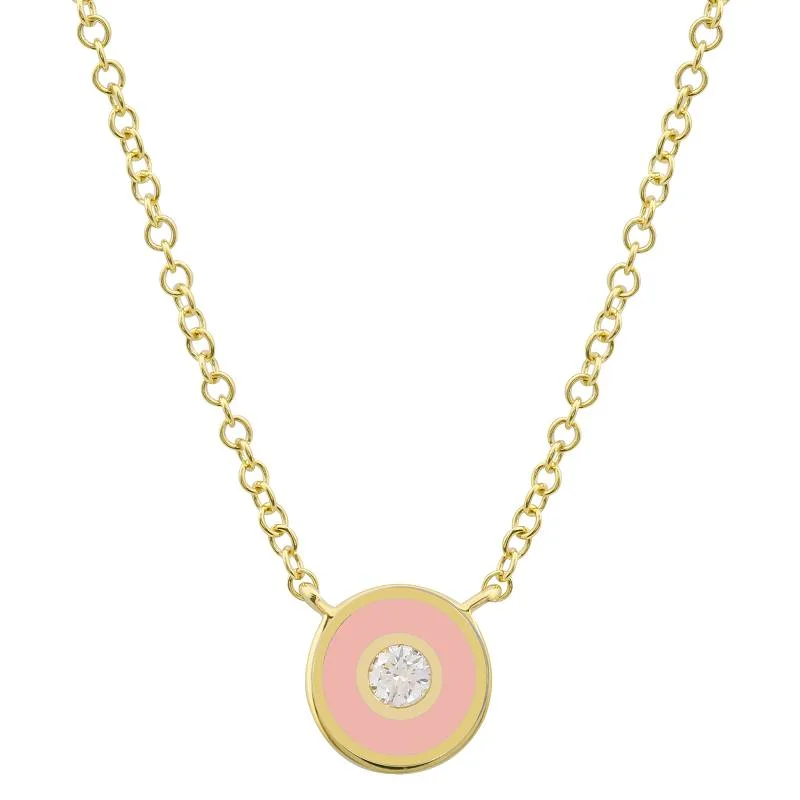 Ladies necklaces maintenance tips-AIMEE ENAMEL CIRCLE NECKLACE