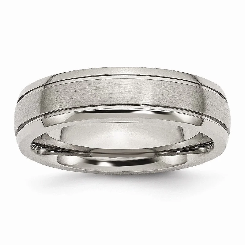 Ladies rings social media trends-Titanium, 6mm Dual Finish Comfort Fit Unisex Band