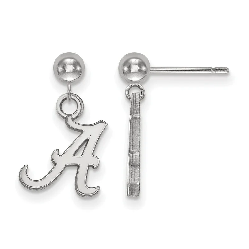 Ladies earrings star designs-Sterling Silver University of Alabama Ball Dangle Earrings