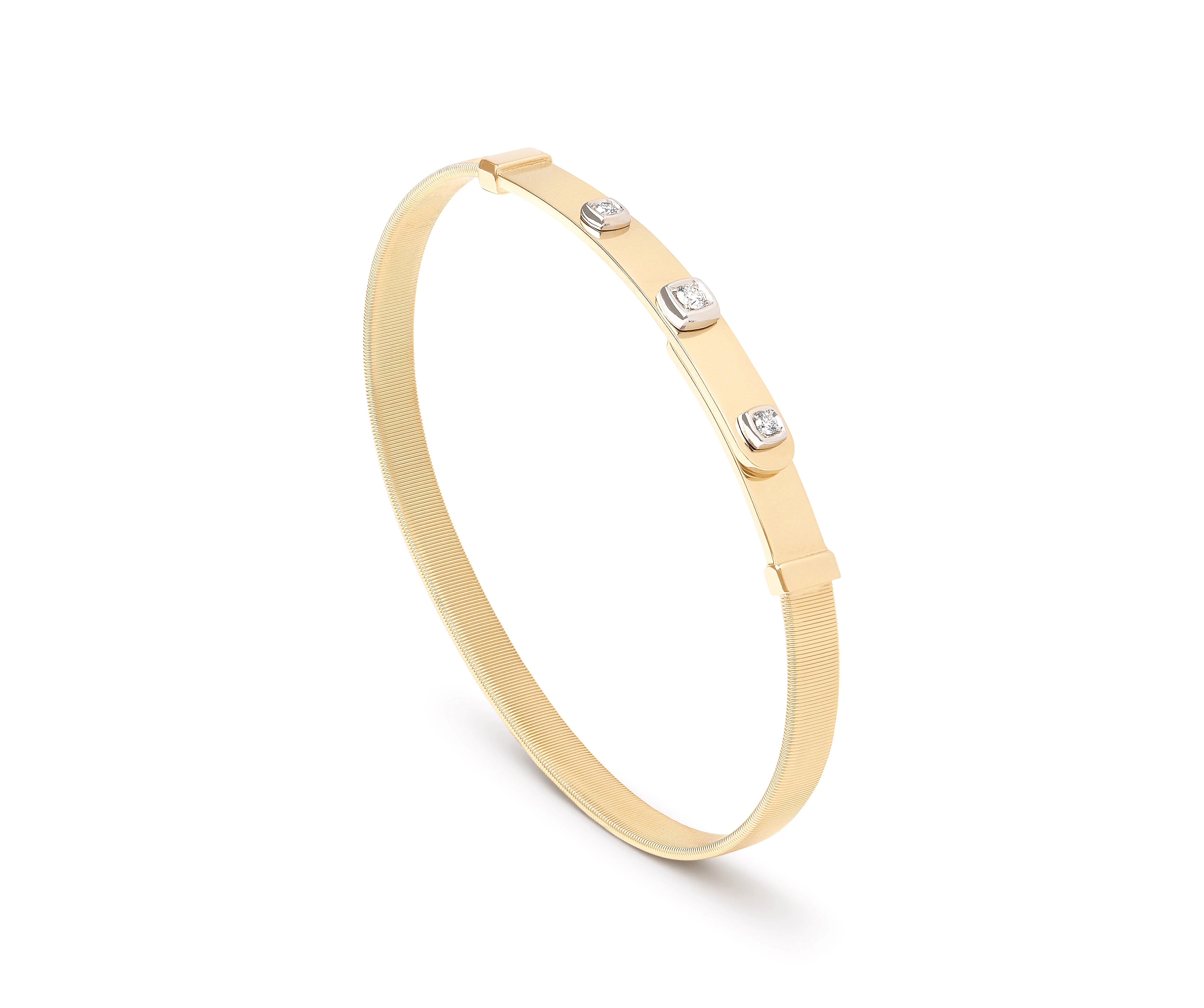 Ladies bracelets hot picks-18kt Yellow Gold Coil Diamond Masai Thin Bangle Bracelet