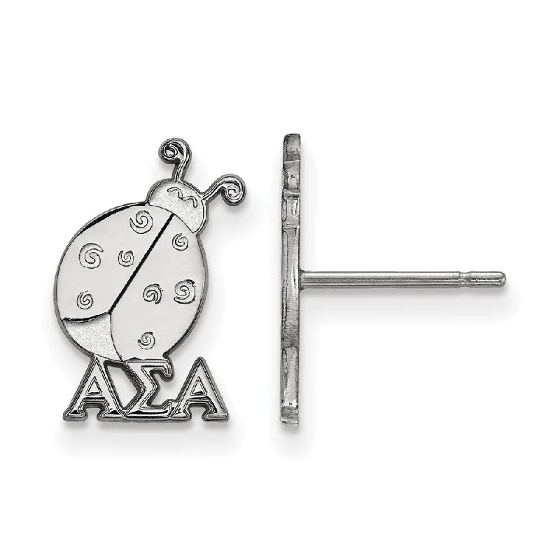 Ladies earrings promo offers-Sterling Silver Alpha Sigma Alpha XS Post Earrings