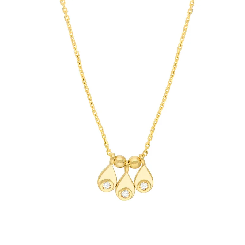 Ladies necklaces European elegance-SOLEE TEARDROP TRIO NECKLACE