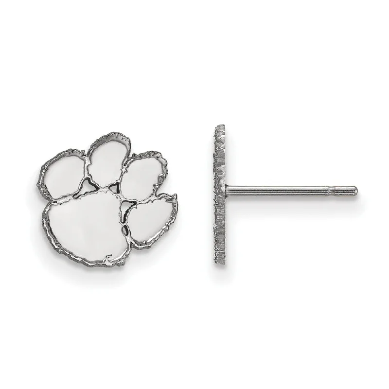 Ladies earrings birthday treats-Sterling Silver Clemson University XS (Tiny) Post Earrings