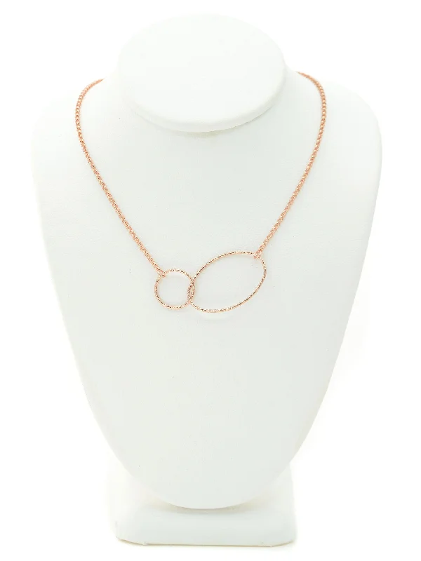 Ladies necklaces flower patterns-Rose Gold Modern Shapes Necklace