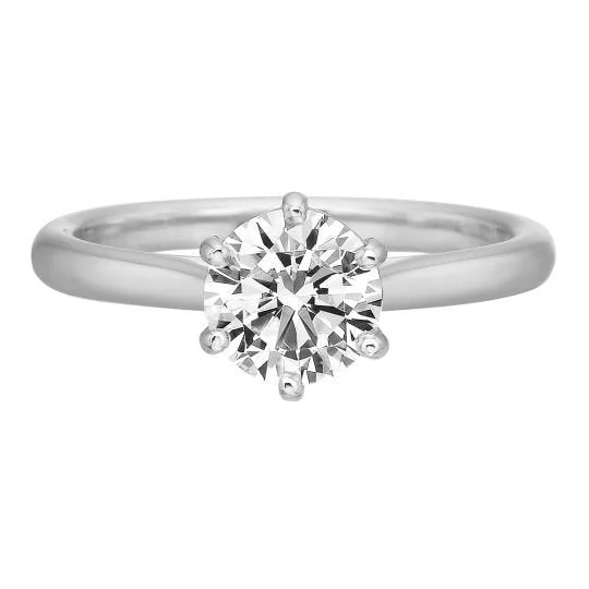 Ladies engagement rings European flair-1.00ct Round Diamond Solitaire Engagement Ring