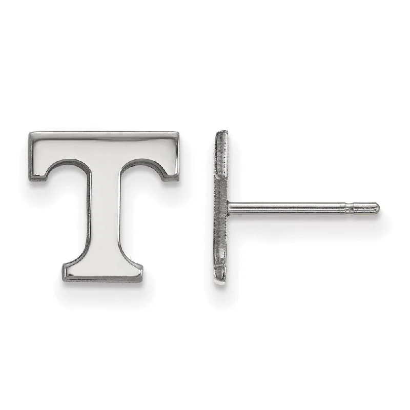 Ladies earrings white gold-10k White Gold University of Tennessee XS (Tiny) 'T' Post Earrings