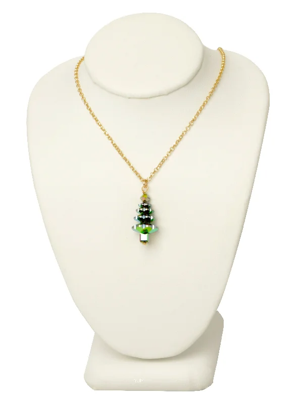 Ladies necklaces hot picks-Evergreen Crystal Tree Necklace - MEDIUM