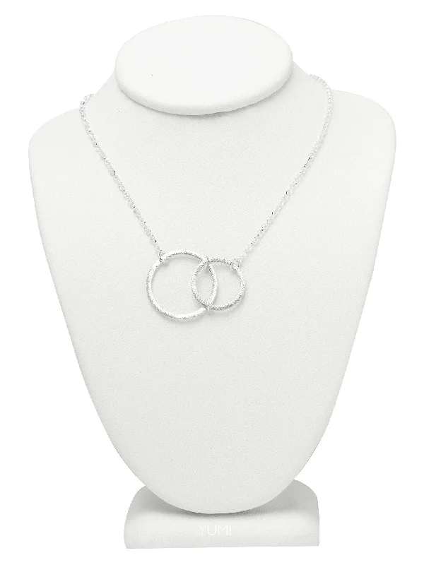 Ladies necklaces dark charm-Silver Abstract Circle Necklace