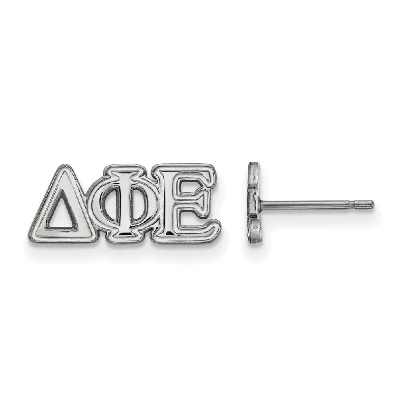 Ladies earrings European charm-Sterling Silver Delta Phi Epsilon XS Greek Post Earrings