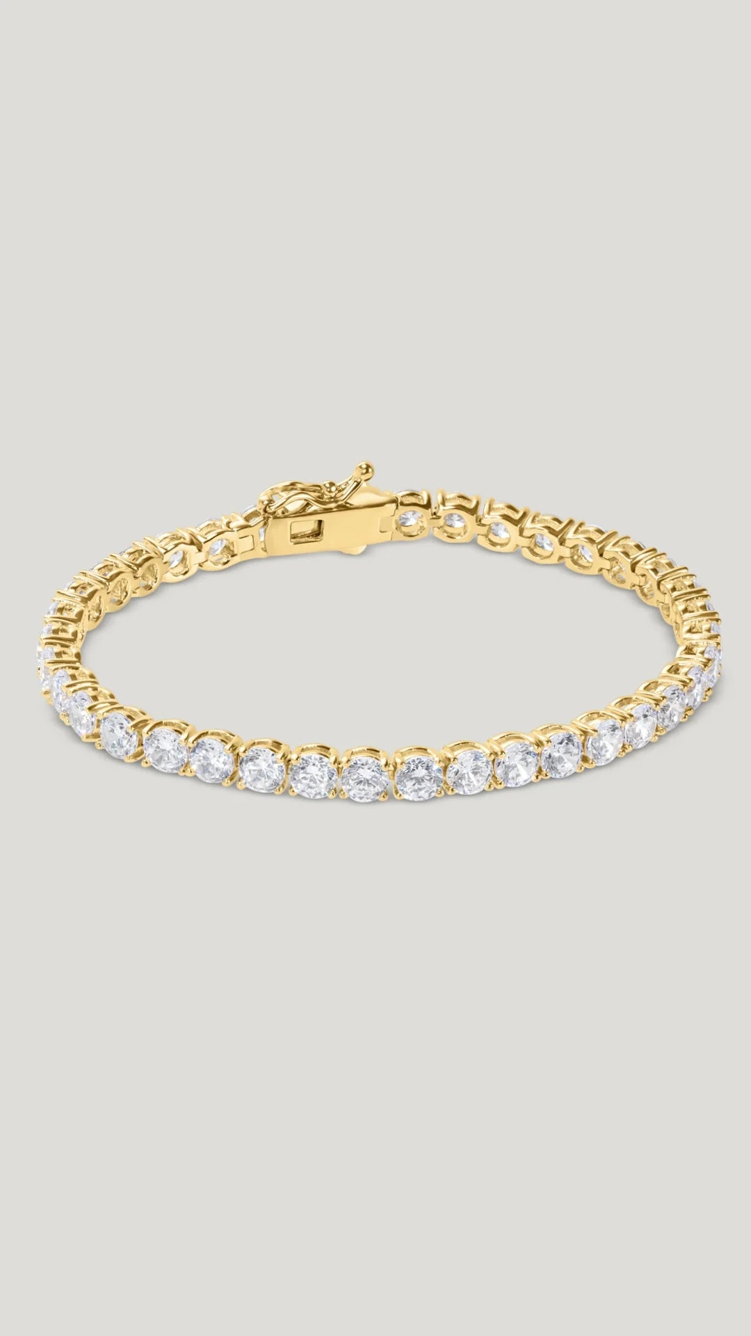 Ladies bracelets festive gifts-5mm Tennis Bracelet Gold Plated