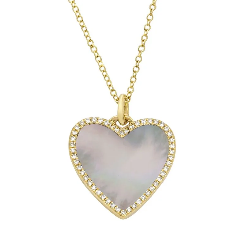 Ladies necklaces artistic designs-MILA MOTHER OF PEARL HEART NECKLACE