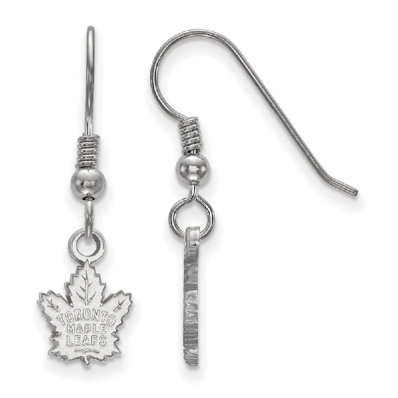 Ladies earrings star designs-Sterling Silver NHL Toronto Maple Leafs XS Dangle Earrings