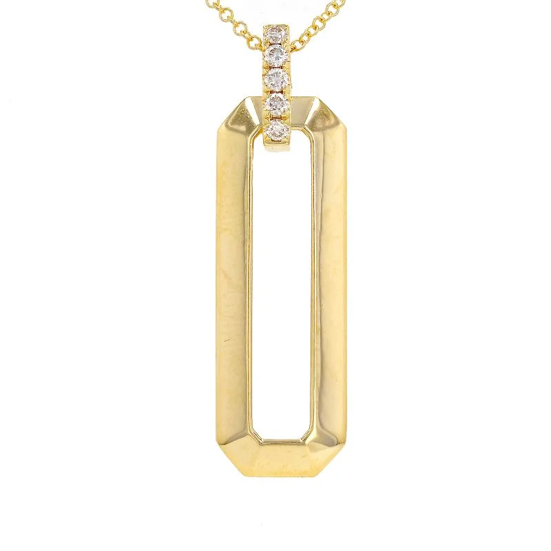 Ladies necklaces gold finishes-BEA RECTANGLE DROP NECKLACE