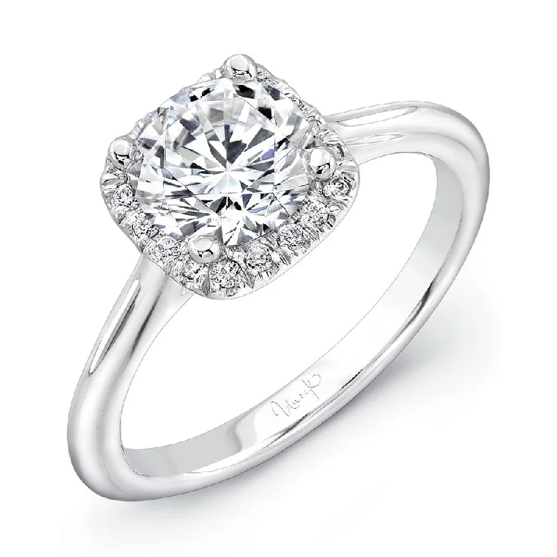 Ladies engagement rings buying guide-Uneek Unity Collection Halo Round Engagement Ring