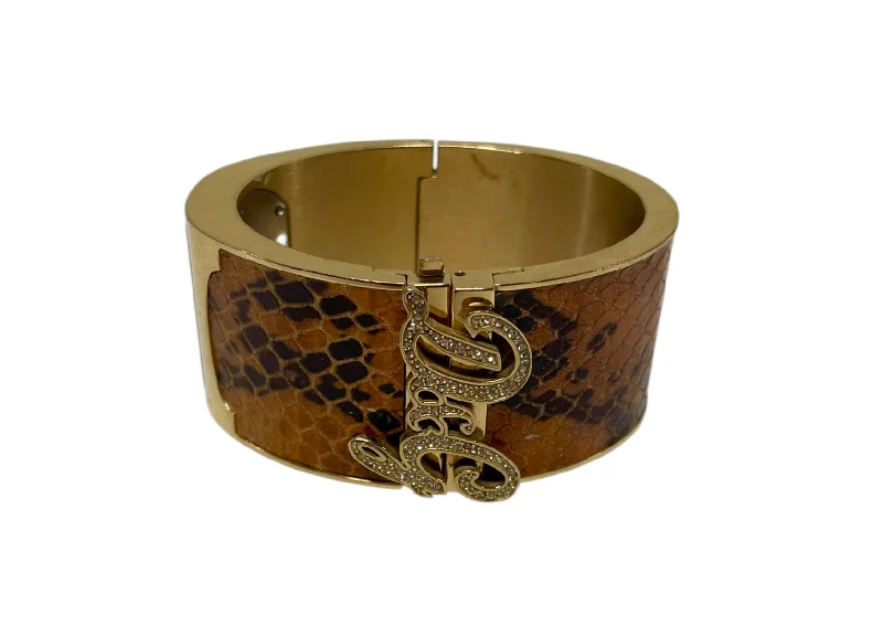 Ladies bracelets artistic designs-D&G/Bracelet/Animal Pattern/GLD/SPARKLE CUFF BRWN ANIMAL