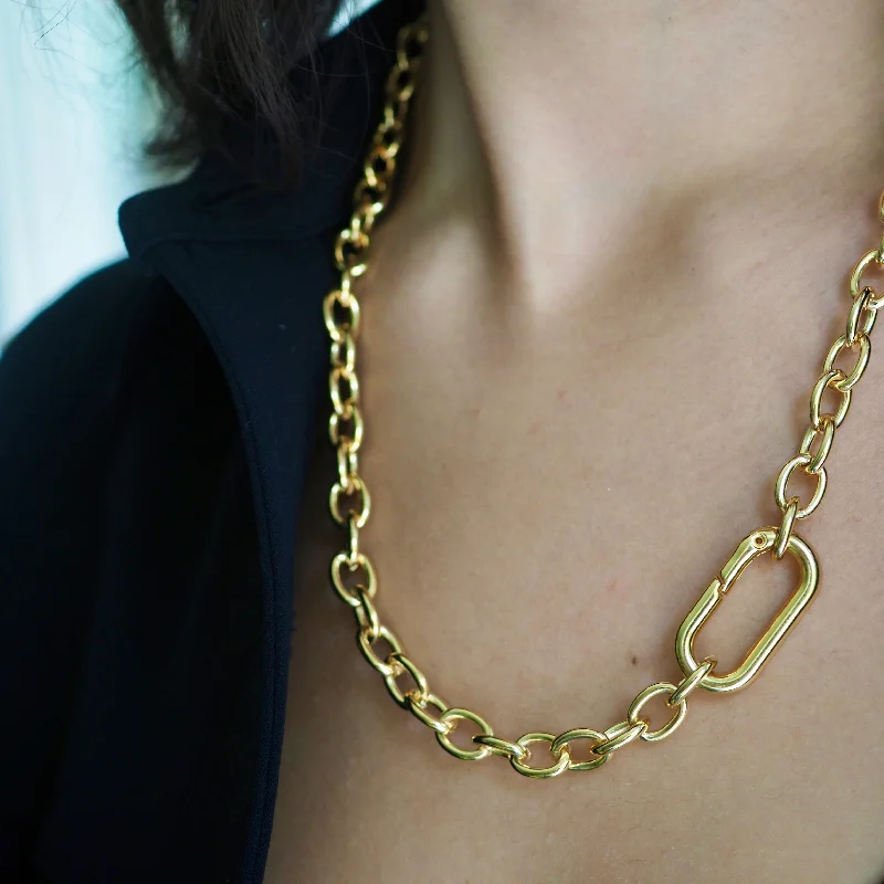 Ladies necklaces web stores-RAQUEL - ROLO LINK CHAIN NECKLACE