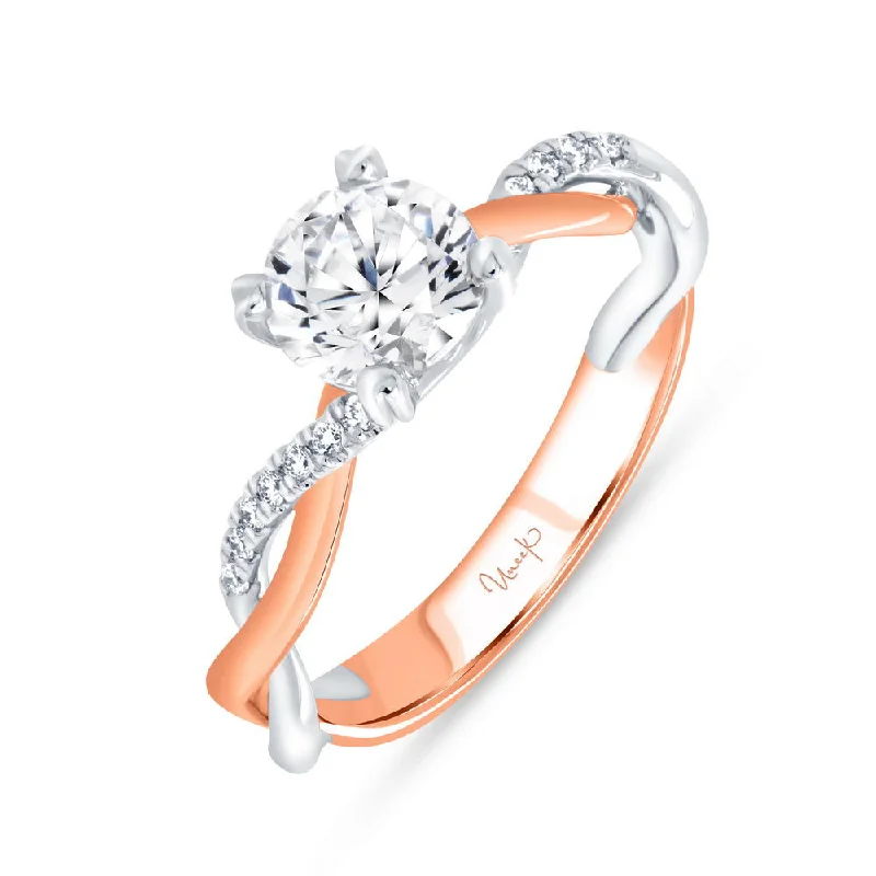 Ladies engagement rings statement rings-Uneek Us Collection Twist Engagement Ring