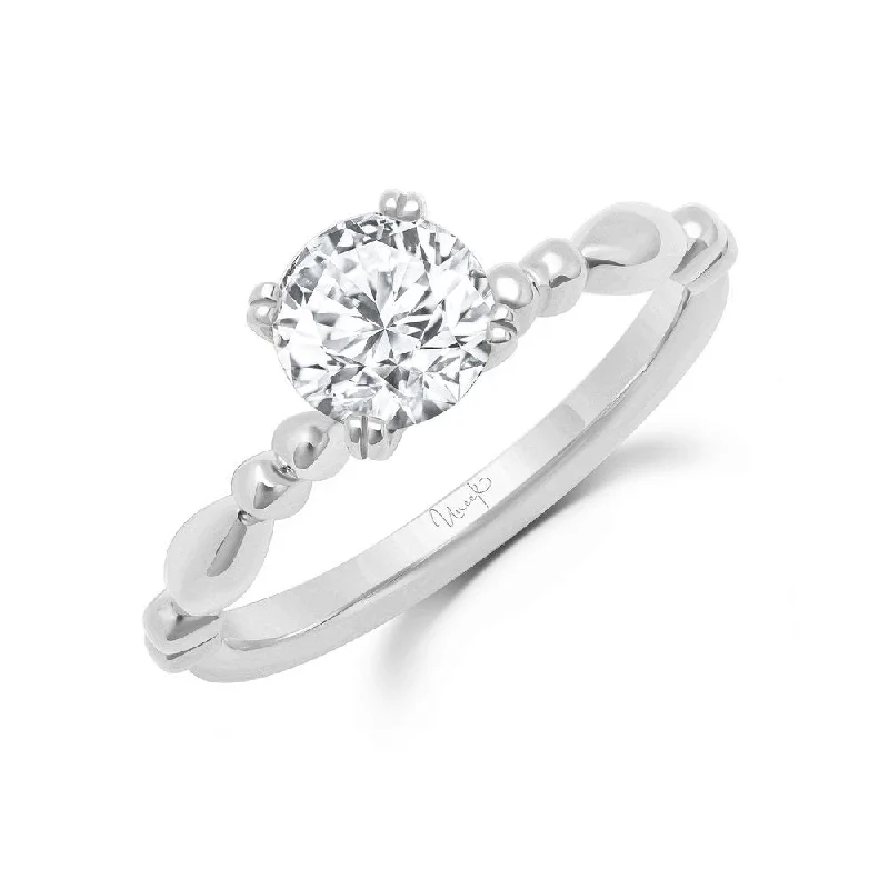 Ladies engagement rings colored stones-Uneek Us Collection Solitaire Round Engagement Ring