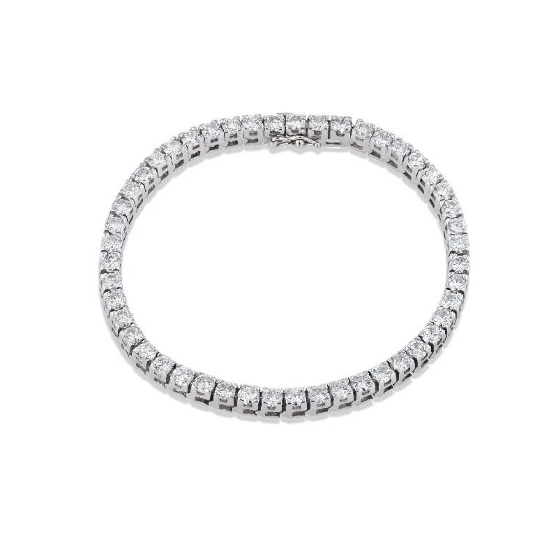 Ladies bracelets refined charm-White Gold Diamond Estate Tennis Bracelet