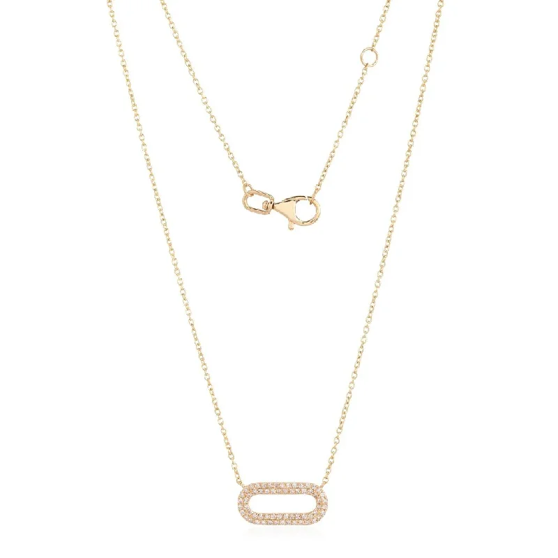 Ladies necklaces winter styles-MACY OVAL DIAMOND NECKLACE