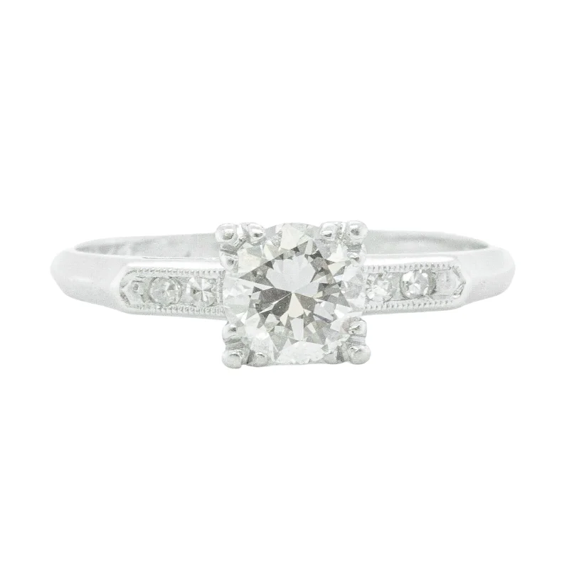 Ladies engagement rings love day-Platinum 0.75ct Old European Cut Diamond Engagement Ring c. XMASS 1943 Size 7.5