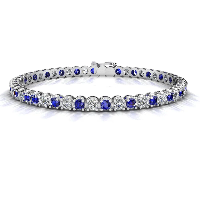 Ladies bracelets care advice-Round Brilliant Diamond and Sapphire Bracelet BR45558DS