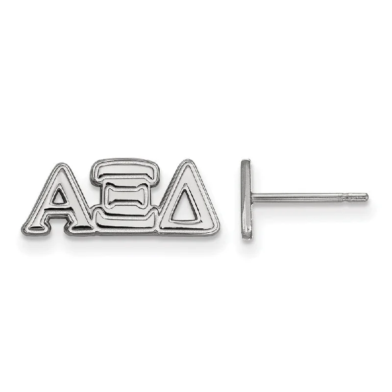 Ladies earrings shop finds-Sterling Silver Alpha Xi Delta XS Greek Post Earrings