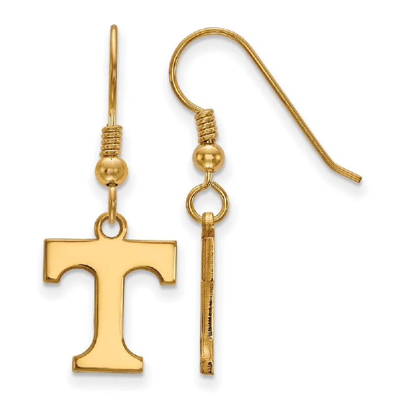 Ladies earrings pure silver-14k Gold Plated Silver University of Tennessee SM Dangle Earrings