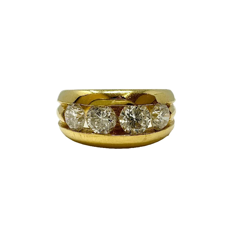 Ladies rings buying tips-18K Gold Ring with 4 Diamonds