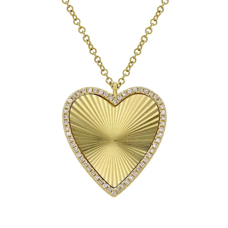 Ladies necklaces wildlife themes-MAYSEN  FLUTED HEART  NECKLACE