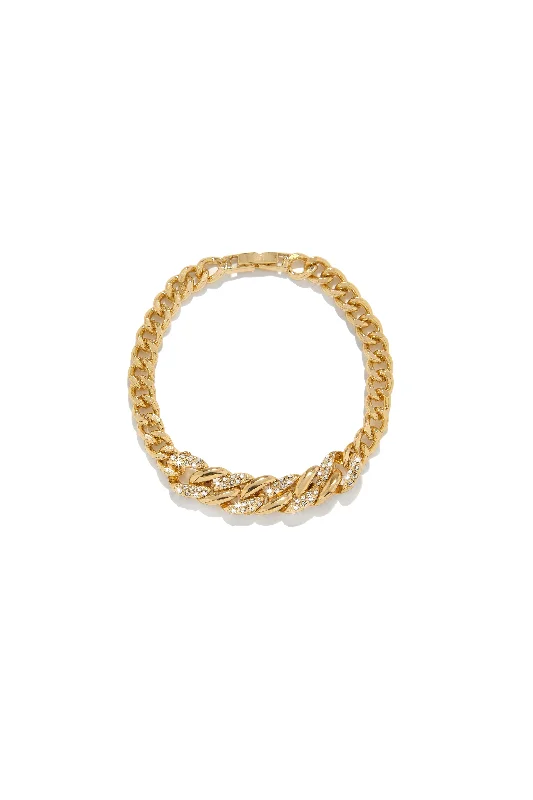 Ladies bracelets simple elegance-Jelisa Embellished Bracelet - Gold