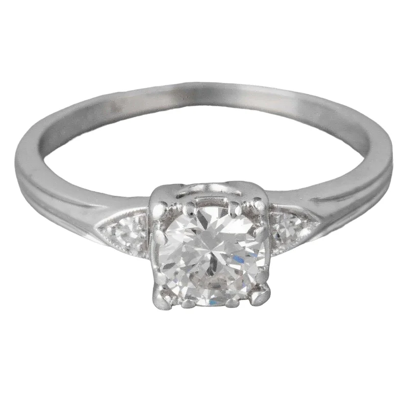 Ladies engagement rings romantic picks-Modern Estate Platinum 900 G-H VS1 Diamond Engagement Ring 0.55ctw