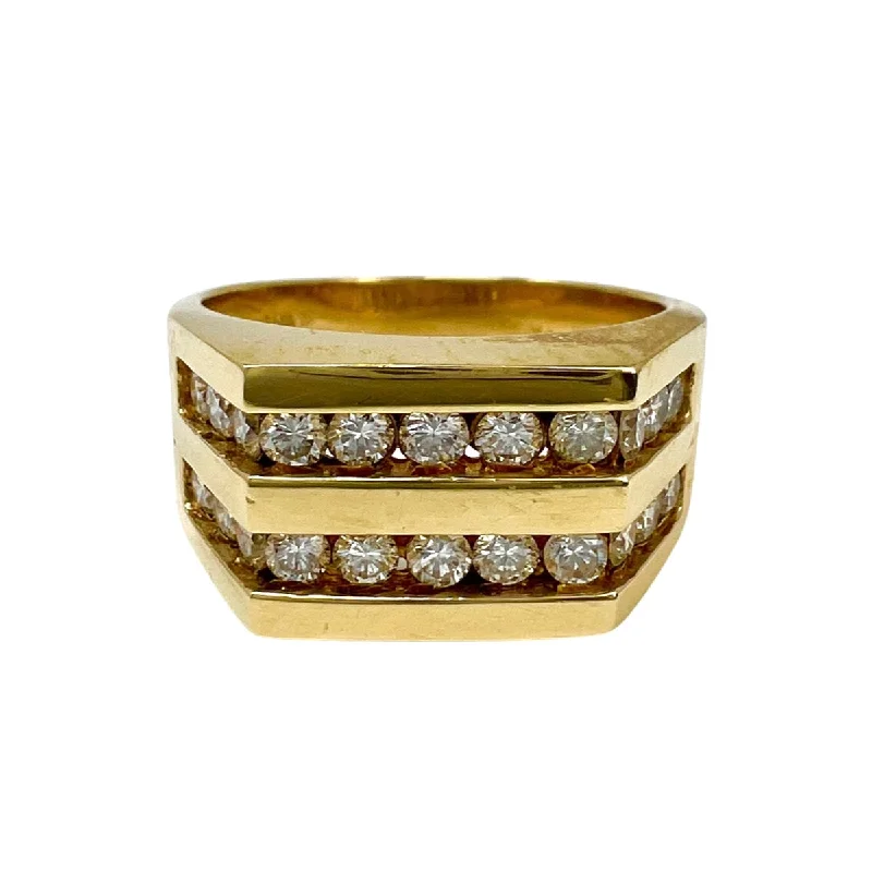 Ladies rings diamond accents-14K Gold Ring with 22 Channel Set Diamonds