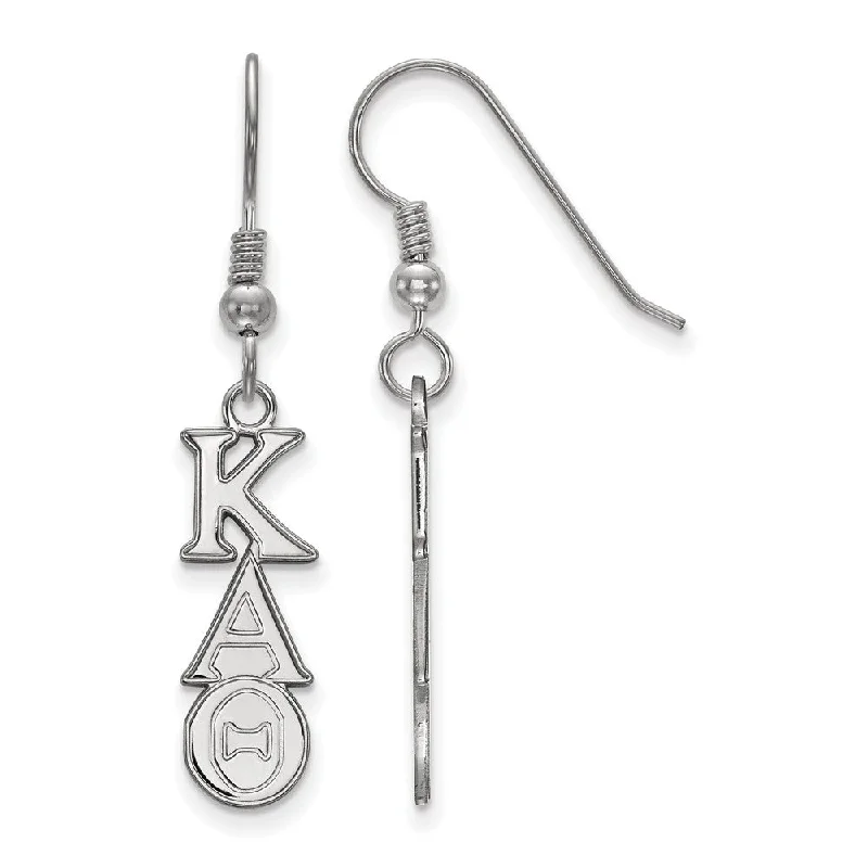 Ladies earrings memory value-Sterling Silver Kappa Alpha Theta Dangle Small Earrings