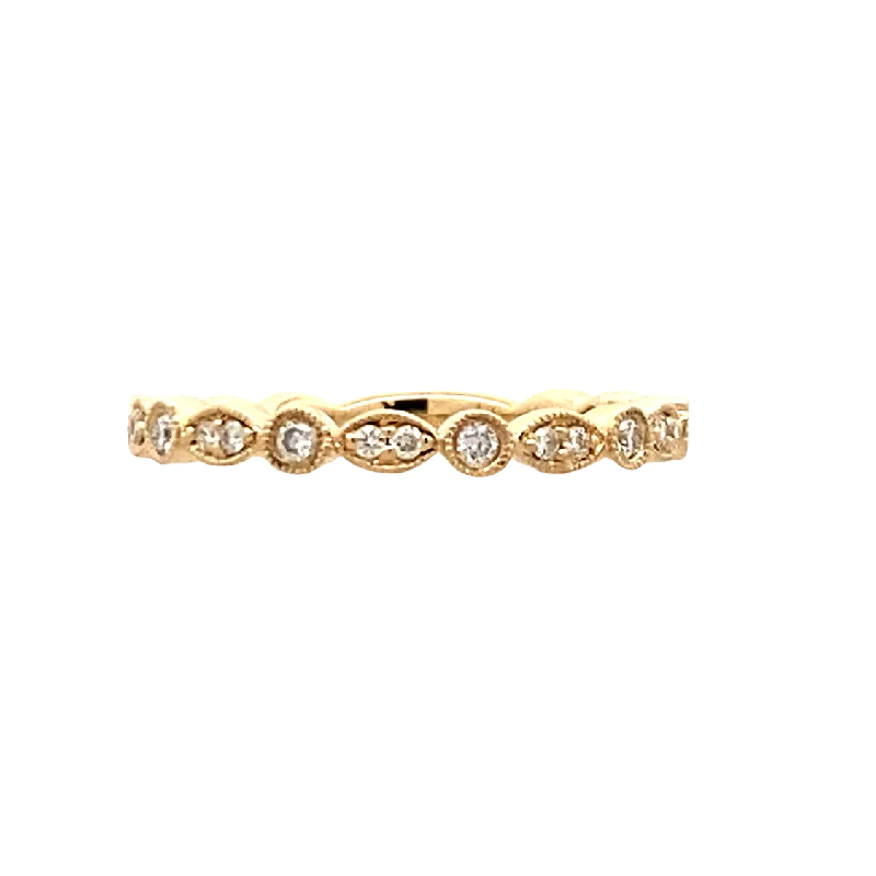 Ladies rings floral designs-Estate Diamond Stackable Ring in Yellow Gold