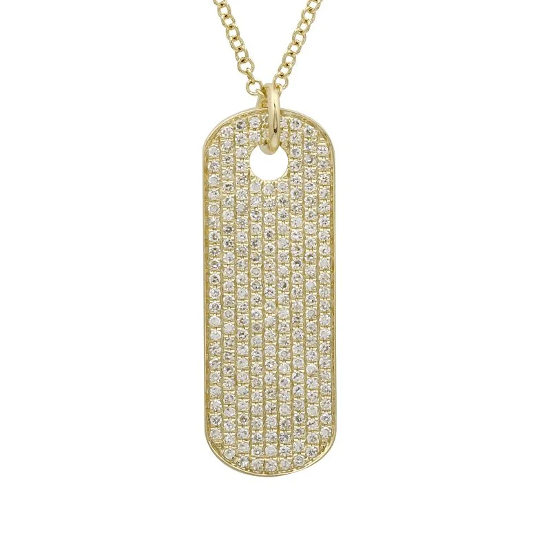 Ladies necklaces engagement picks-IRIS DIAMOND ID TAG NECKLACE.