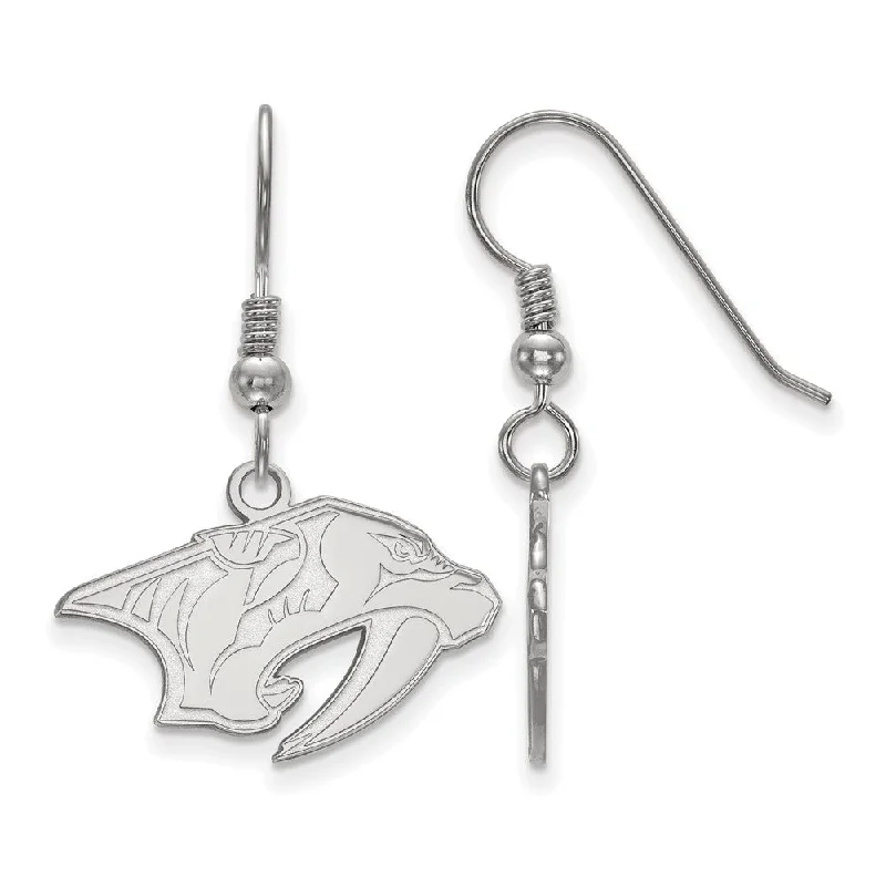 Ladies earrings subtle luxury-Sterling Silver NHL Nashville Predators SM Dangle Earrings