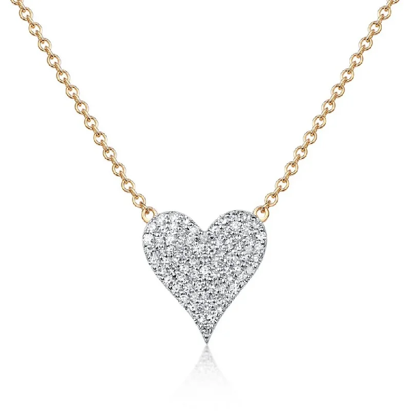 Ladies necklaces birthday treats-CLAIRE TWO SIDED DIAMOND HEART NECKLACE