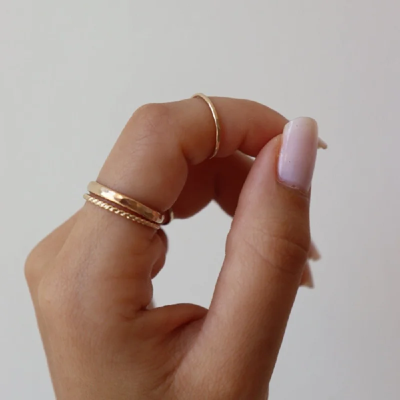 Ladies rings proposal gifts-Stacking Midi Ring