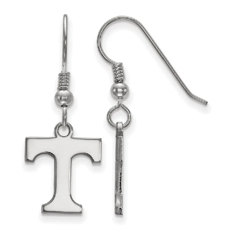 Ladies earrings graceful appeal-Sterling Silver University of Tennessee Sm Initial T Dangle Earrings