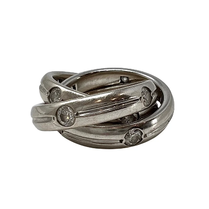 Ladies rings luxury brands-18K White Gold Rolling Rings with Diamonds