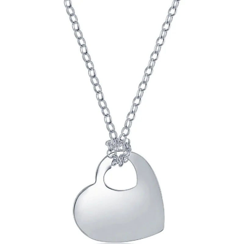 Ladies necklaces birthday treats-Classic Unisex Necklace - Sterling Silver Chain with Heart Pendant | N-4964