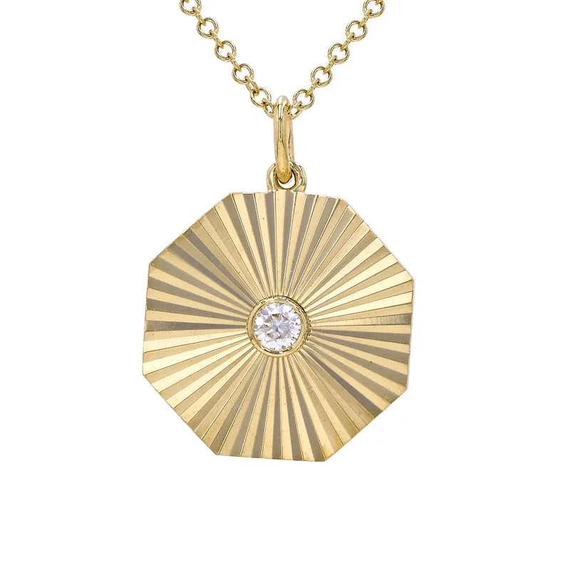 Ladies necklaces promo deals-TREVOR FLUTED OCTAGON DIAMOND NECKLACE